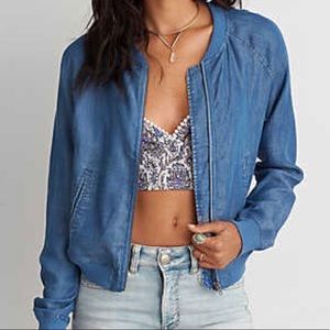 AEO Denim Light Bomber Jacket
